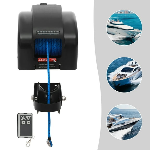 Electric Anchor Winch for 24ft Long Boats DC12V Motor Black Boat Marine Electric Anchor Winch, Boat Winch
