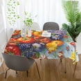 thumbnail image 3 of Yayeee Tablecloths 54" x 54" Rectangle Wrinkle Resistant Party Table Cover, Purple Floral Tomatoes, 3 of 8