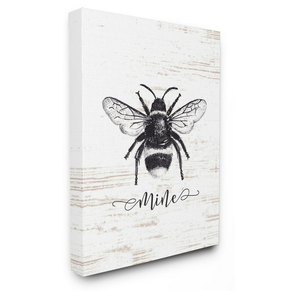 The Stupell Home Decor Collection Bee Mine Drawing On Wood Wall Art