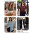 thumbnail image 6 of MOYIKO Womens Button Down Shirts Short Sleeve Shirt Collared Casual Work Blouses Summer Tops with Pockets, 6 of 7