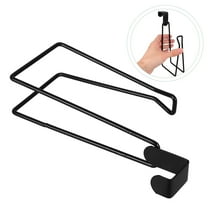 HEMOTON Paper Towel Holder Dispenser Under Cabinet Paper Roll Holders for Kitchen Bathroom Hanging Paper Towel Rack Hanger Over The Door Black