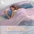 thumbnail image 4 of 3 Piece Pink Blue Ombre Duvet Cover Set Full Size, Microfiber Comforter/Quilt Cover with Corner Ties and 2 Pillowcases, Sky Forest Mountains Landscape All Season Soft Bedding with Zipper Closure, 4 of 8