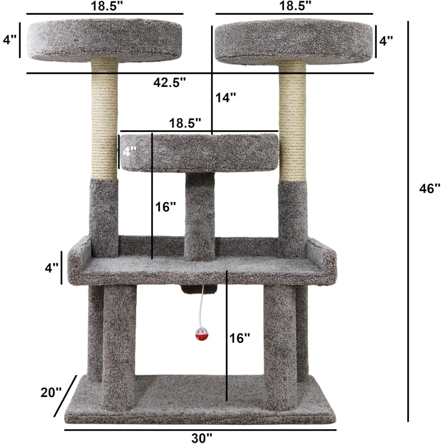 Prestige Cat Trees 46-in XXL Heavy Duty  Tree, Gray