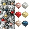 thumbnail image 3 of Farfi - Juego de 3 bolas navideñas de textura fina con diseño de cebolla, decoración navideña de plástico para colgar en el árbol, suministros para el hogar (plateadas), 3 of 8