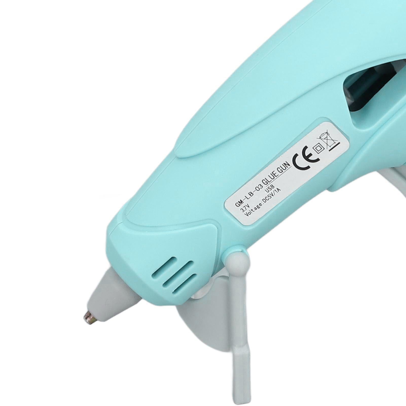Nieyigj Hot Melt Glue Gun Kit USB Rechargeable Cordless Mini Device With 30 Pcs Adhesive Bars Tool Bag Silicone Pad Anti-Drip Design for Home DIY Crafts Arts Repair - Green
