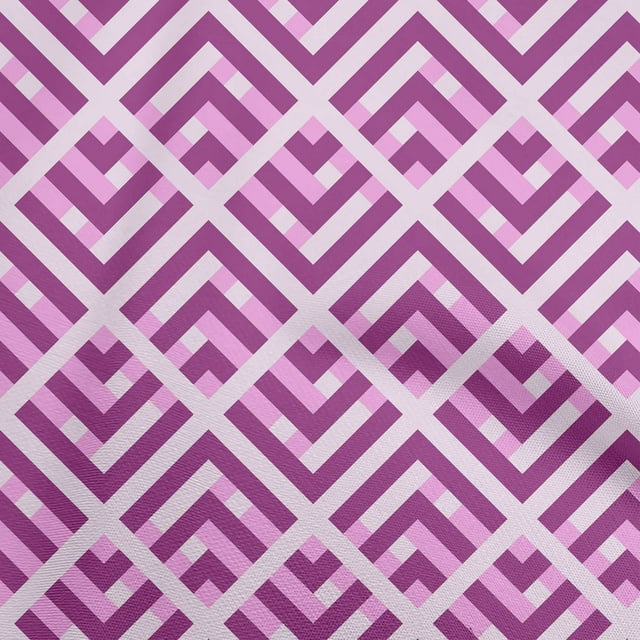 oneOone Viscose Jersey Purple Fabric Geometric Craft Projects Decor Fabric Printed By The Yard 60 Inch Wide