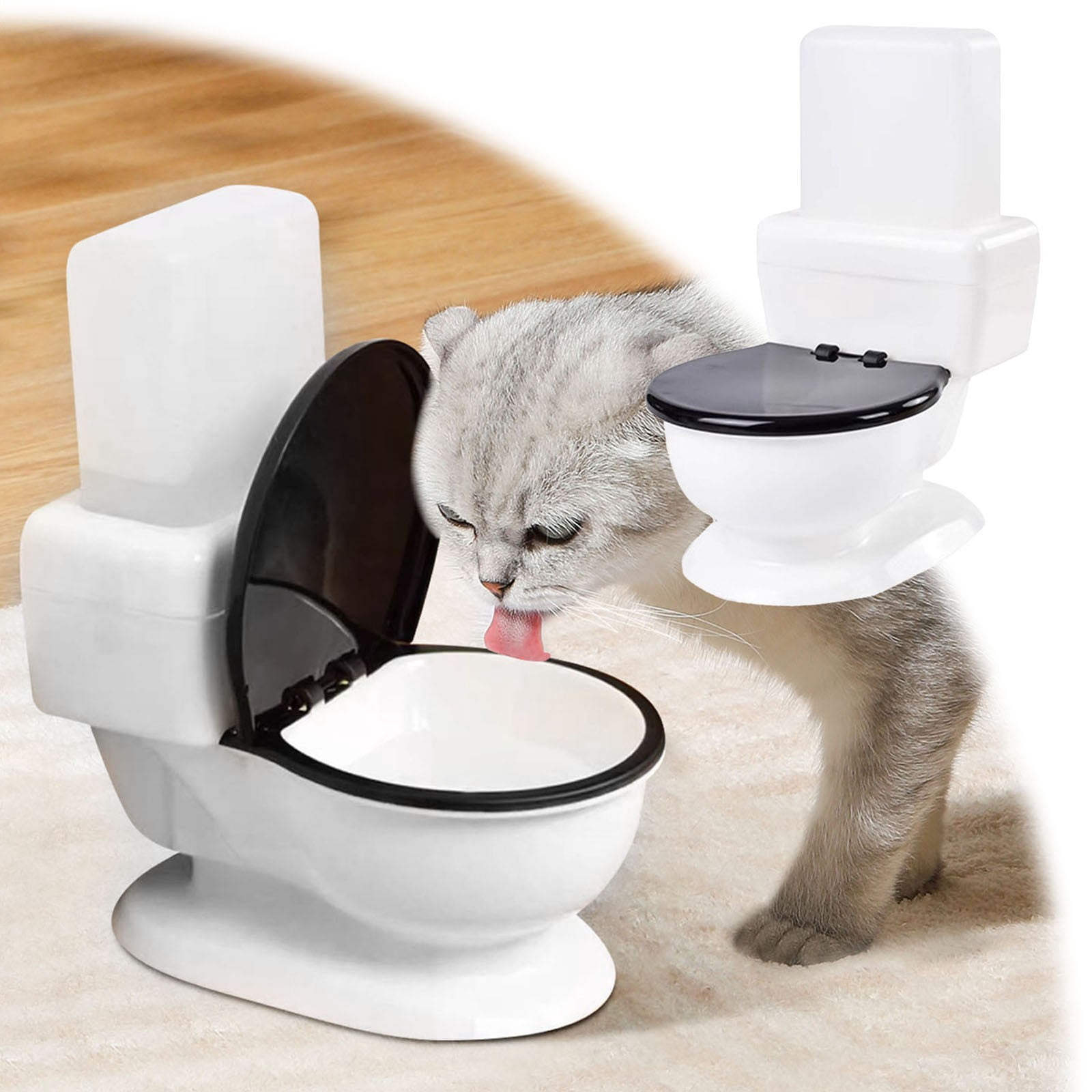 Pet Waterer Water Bowl Gravity Feeder Nolvety Detachable Toilet Shape Automatic Water Dispenser Drinking Fountain