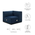 thumbnail image 4 of Modway Conjure Modern Channel Tufted Velvet Right Corner Chair in Midnight Blue, 4 of 4
