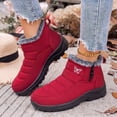 thumbnail image 6 of EKVAHL Women's Winter Snow Booties, Non‑Slip Lug Sole Ankle Boots, Faux Fur Lined Warm Snow Shoes for Cold Days City Walking Red, 6 of 6