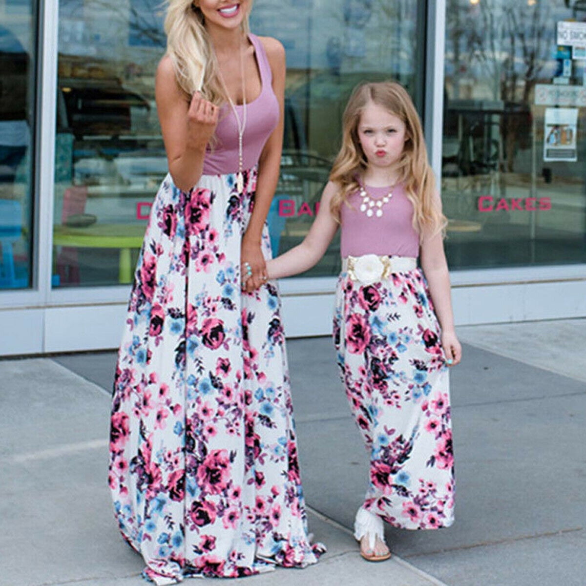 Family Dress Mother and Daughter Matching Girls Daughter Outfits Clothes Dress 