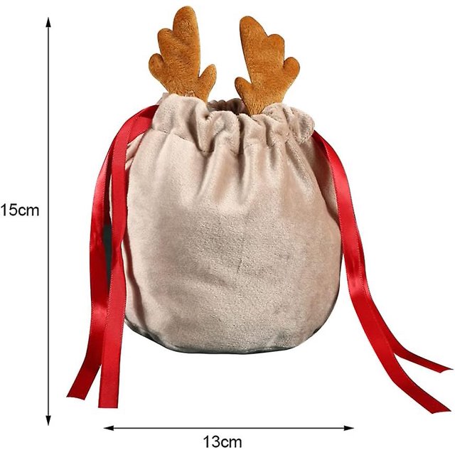 4pcs Bolsas con cordón de Navidad Bolsas de regalo de Navidad Bolsas de regalo de madera de caramelo lindo Material de terciopelo suave reutilizable, Bolsas con cordón Bolsa Bolsa de Navidad para Christm LingWen 8390606682864