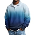 thumbnail image 1 of Ceisia Men's Waffle Knit Polo Sweater | Loose Drop-Shoulder Solid & Gradient Print Long Sleeve Pullover Gifts, 1 of 2