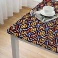 thumbnail image 4 of HAOXIT , with and Rhombuses Design Pattern, Rectangle Satin Table Cover Accent for Dining Room and Kitchen 48''x48'', 4 of 7