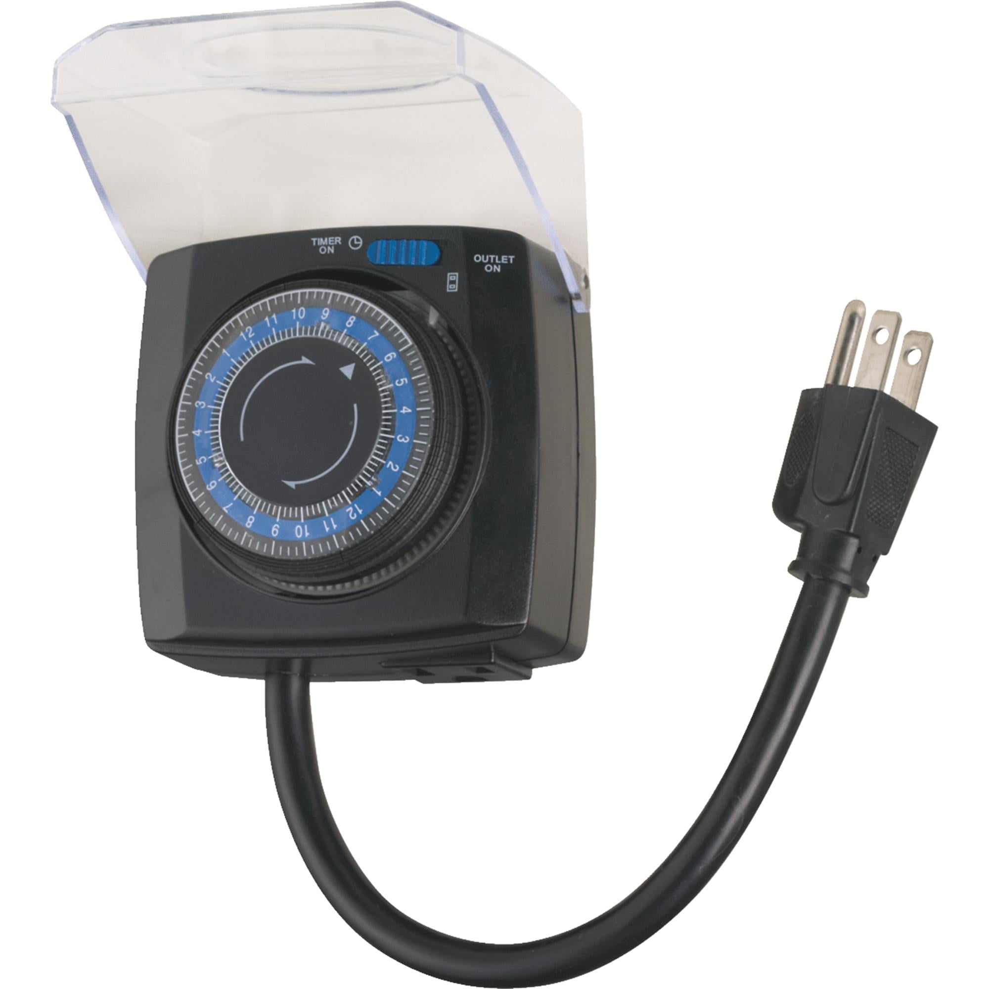 Primewire 2-Outlet Pigtail with 24-Hour Electromechanical Timer by Prime Wire