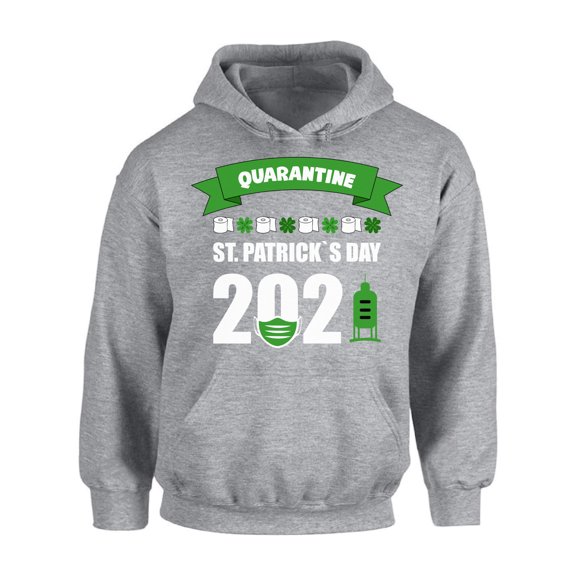 Paddys Day 2021 Hoodie Lucky Irish Humorous Toilet Paper Graphic Saint Patrick's Day Unisex Hooded Sweatshirt