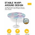thumbnail image 2 of nqOlkjepod Abstract Minimalistic, Round Tablecloth, Fitted Table Cover with Elastic for 36"-44" Round Tables, Turquoise Pink Ombre Aesthetic Color Art Table Cloth Party Waterproof Tablecloths, 2 of 6