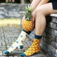 thumbnail image 4 of AB version asymmetrical couple trend medium high cotton color socks 6 EU37-44, 4 of 6