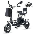 thumbnail image 2 of Montary Adult Foldable 3 Wheel Electric Tricycle 350W 48V Electric Trike with 2-Seat Front & Rear Basket for Men Women Senior Black, 2 of 9