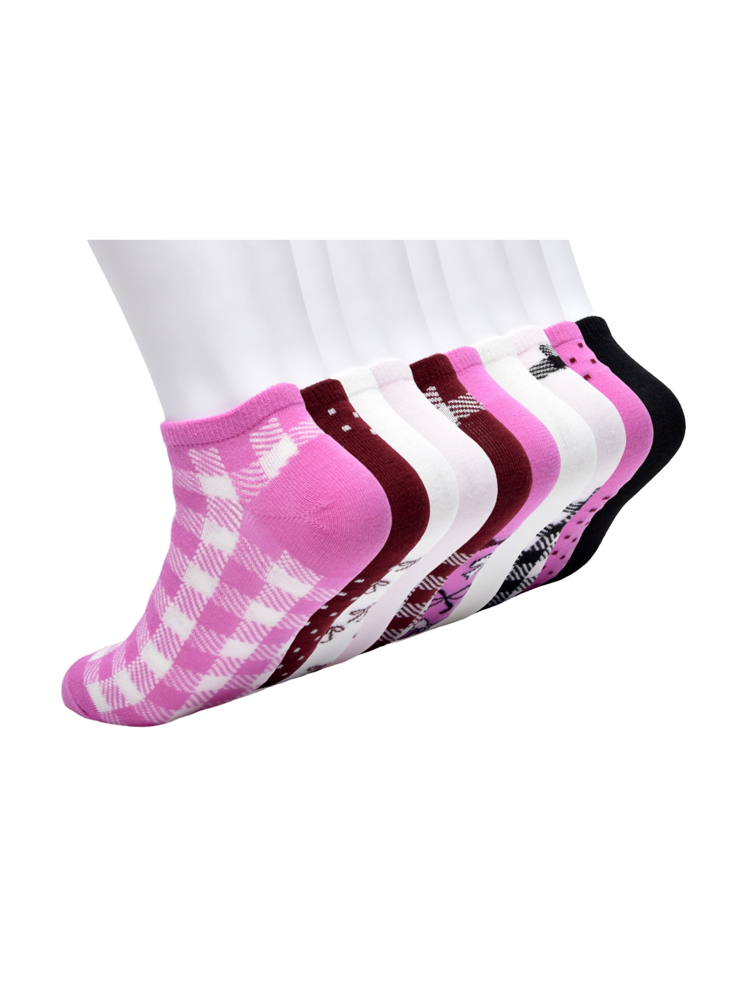 No Boundaries Womens Low-Cut Socks, 10-Pack, Sock Sizes 4-10