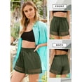 thumbnail image 4 of STARVNC Women Hollow Out Ruffle High Waisted Smocked Pocket Shorts, 4 of 7