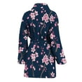 thumbnail image 2 of Pink Sakura Cherry Blossom Pattern Women Bathrobe One Size Univeral Fits, Flower Cherry Floral Fashion Lightweight Plush Fleece Long Robe For Women, 2 of 3