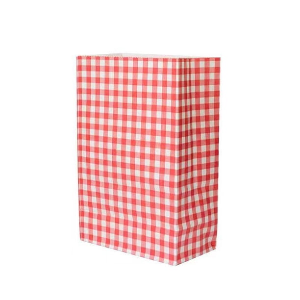 Xiao Hua Bolsa de regalo, bolsa de almacenamiento de caja de regalo, bolsa de almacenamiento de papel kraft de cuadrícula de colores, bolsa de embalaje de regalo (roja)
