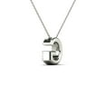 thumbnail image 3 of 0.13 Carat Natural White Diamond Initial "G" Pendant Necklace For Women In 14K Yellow and White Gold with 18" Gold Cable Chain|Silver Chain, 3 of 5
