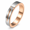 Rose-Gold, variant on Unisex Stainless Steel T-Detail Stone Ring with a White Accent, 4mm Band in Sizes 4-12, Silver-Tone or Rose-Gold-Tone Trim for Minimal Style and Birthday Gifts