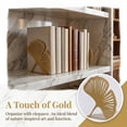 thumbnail image 2 of REGALWOVEN Decorative Metal Bookends, Leaf Design Book Ends for Shelves, Non-Skid Botanical Book Stopper for Home Office, 2Pcs Gold 4.9"L x 4.9"W x 4.9"H, 2 of 5