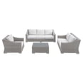 thumbnail image 2 of Modway Conway Sunbrella® Outdoor Patio Wicker Rattan 4-Piece Furniture Set in Light Gray White, 2 of 10