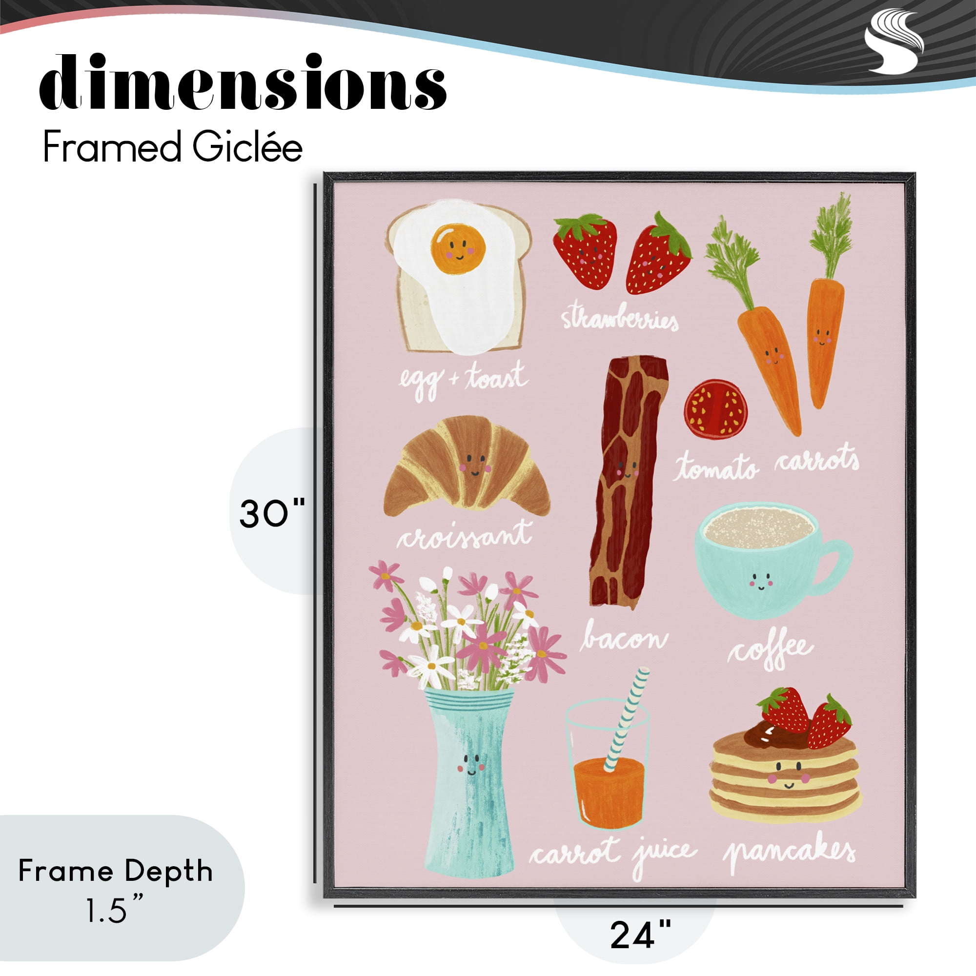 Stupell Industries Lush Summer Breakfast Black Framed Giclee Art, design by Metka Hiti