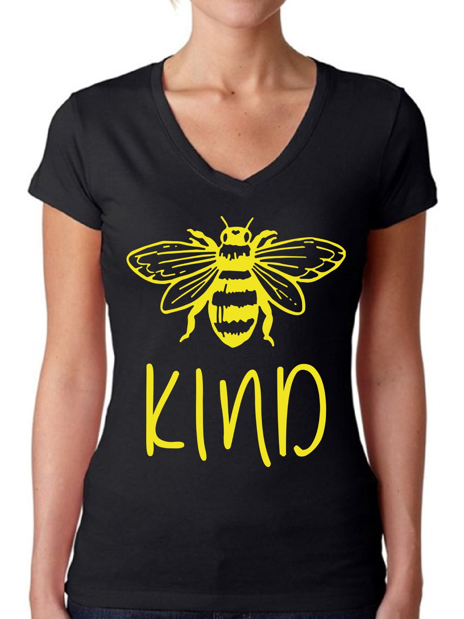 Bee Shirt Funny Sleep Shirt Graphic Women V Neck Tees Novelty TShirt