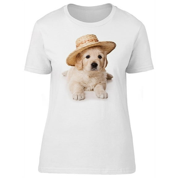Cute Golden Retriever Puppy Dog T-Shirt Women -Image by Shutterstock, Female Medium