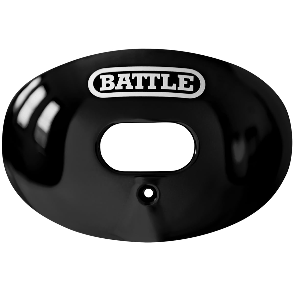 Battle Sports Science Black Chrome Oxygen Lip Protector Mouthguard with Strap 