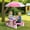 Pink & Purple, variant on Matladin Outdoor Kids Picnic Table with Umbrella, Plastic Child Table and Bench Set, Activity Table for Outdoors, Garden, Patio