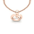 thumbnail image 4 of SuperJeweler O Initial Necklace In Heavy 14 Karat Rose Gold With Free 18 Inch Cable Chain, For Women, 4 of 6