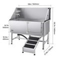 thumbnail image 3 of VEVOR 62" Stainless Steel Dog Wash Station w/Ramp, PE Board, Faucet & Shower - Pet Grooming Tub (Right Door), 3 of 9