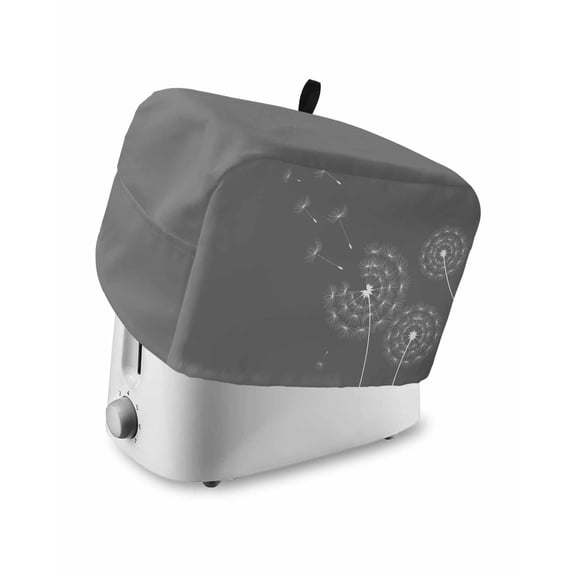 Fsddascl Grey Dandelion Toaster Cover 2 Slice, Small Kitchen Appliance Covers, Abstract Art Simple Floral Toaster Oven Cover with Loop, Bread Machine Cover Polyester Dust Cover Protection