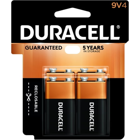 Duracell Coppertop Alkaline 9V Batteries, 4 Count