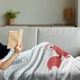 thumbnail image 3 of Hermit Crab Soft Flannel Fleece Throw Blanket, Cartoon Style Smiling Crab Bubbly Underwater, Cozy Plush for Indoor and Outdoor Use, 70" x 90", Dark Coral Sky Blue, by Ambesonne, 3 of 5