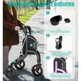 thumbnail image 4 of ZOTO Foldable 3 Wheel Walker for Seniors, Lightweight Rollator with Adjustable Height, Cup and Cane Holder,VRW310-BK, 4 of 6