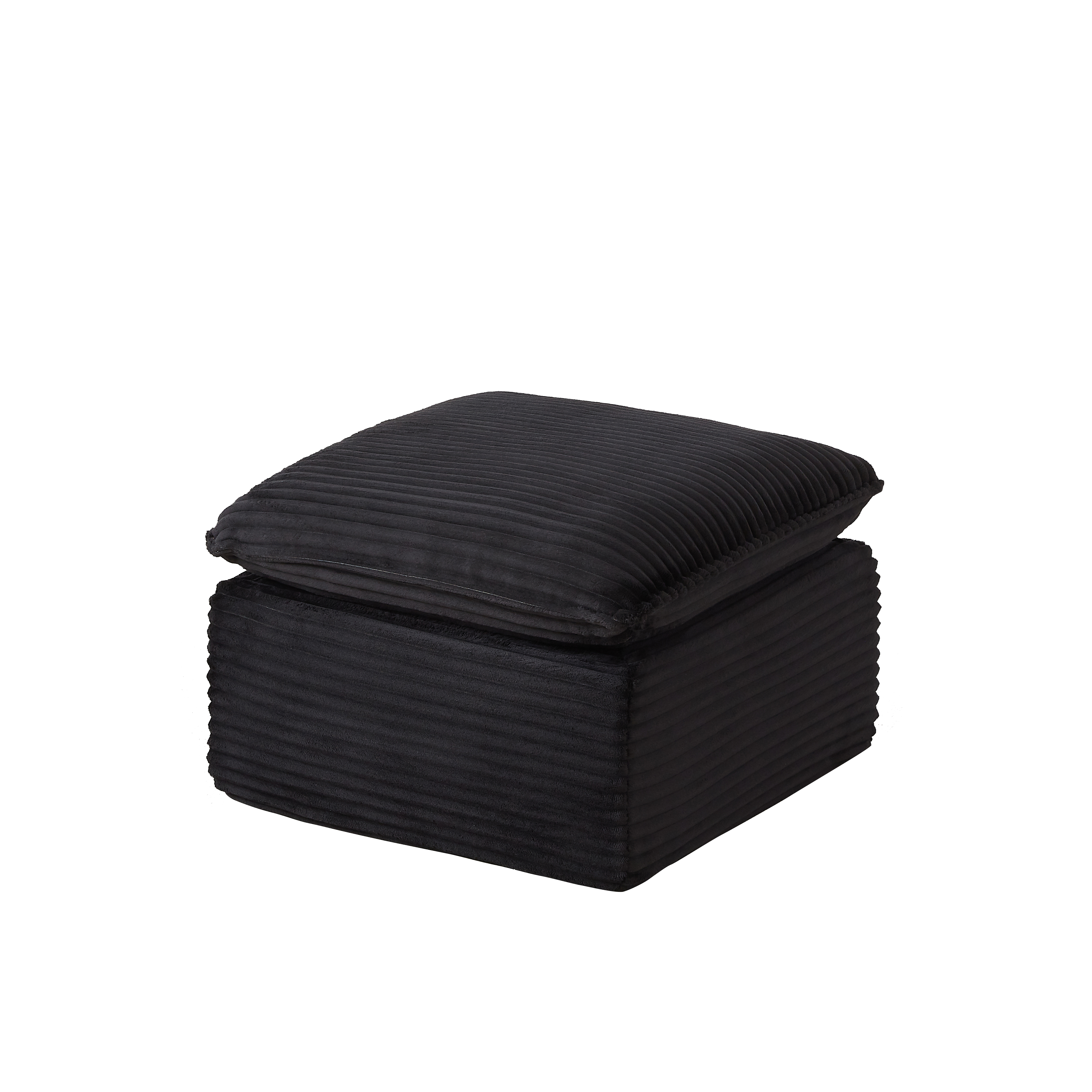 MAYEERTY Modern Modular Corduroy Sofa, Black Cloud-Soft Sectional Couch for Apartment