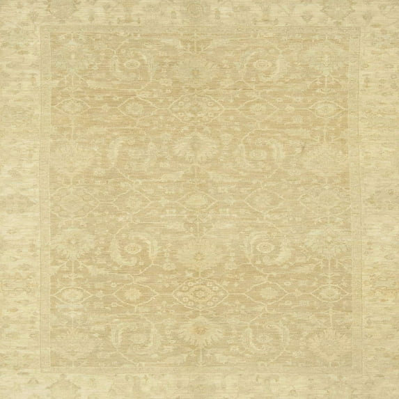 Ahgly Company Machine Washable Indoor Square Abstract Chrome Gold Yellow Area Rugs, 5' Square