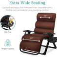 thumbnail image 6 of HYJY Oversized Zero Gravity Chair, Folding Outdoor Patio Recliner, XL Anti Gravity Lounger w/Removable Cushion, Cup Holder, Side Tray, 350lb Capacity - Woodland Brown, 6 of 9