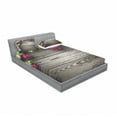 thumbnail image 3 of Ambesonne Christmas Fitted Sheet & Pillow Sham Set, Rustic Balls Branch, Twin, Brown Pink, 3 of 3