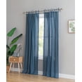 thumbnail image 2 of Peach & Oak Single Curtain Panel, Clover, Solid Blue, 95 inch, 2 of 2