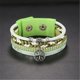 thumbnail image 2 of Pulsera tejida con colgante hueco de múltiples capas para mujer, accesorio, brazalete con botón a presión (verde), 2 of 3