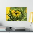 thumbnail image 3 of BeABetterHumanStore Yellow Sunflower Canvas Wall Hanging Home Art Floral Room Painting, 3 of 7