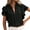 Black, variant on Riforla Women's Summer New V Neck Casual Double Layer Ruffle Sleeve Solid Color Top T-shirts for Women Blue XL