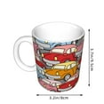 thumbnail image 2 of Yiaed Cute Cars Print Ceramics Coffee,Large Handle Design,Extra Large Tea and Coffee Cup for Office and Home Mugs, 2 of 6